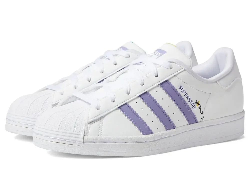 ADIDAS GIRLS SUPERSTAR BIG KID WHITE MAGIC LILAC ENERGY INK 6.5 BIG KID M SHOES